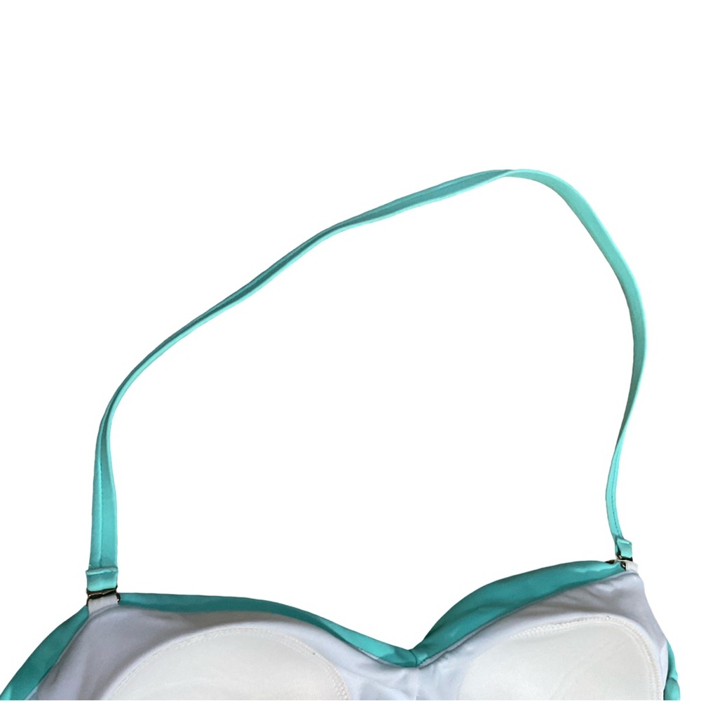 Liz Lange Maternity Aqua Twist Bandeau Halter Tankini Top Large EUC - Picture 6 of 10